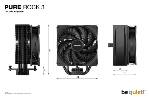 be quiet! Pure Rock 3 Black Processor Air cooler 12 cm 1 pc(s)