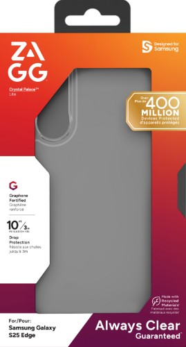 ZAGG Crystal Palace Lite Case For Galaxy S25 Edge Clear