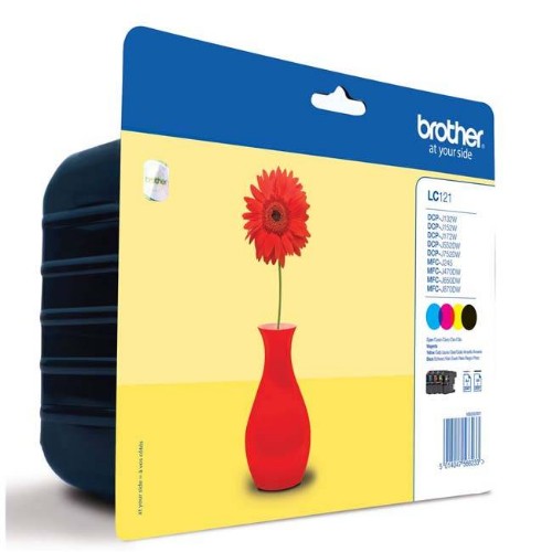 Brother LC-121VALBP Ink cartridge multi pack Bk,C,M,Y, 4x300 pages ISO/IEC 24711 Pack=4 for Brother DCP-J 132/MFC-J 285