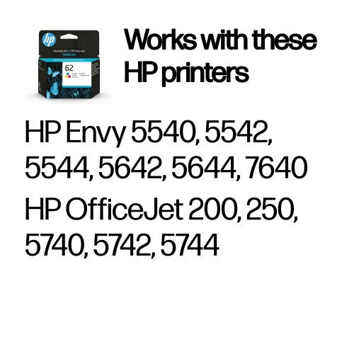 HP C2P06AE/62 Printhead cartridge color, 165 pages ISO/IEC 24711 4,5ml for HP Envy 5640/OJ 250 mobile