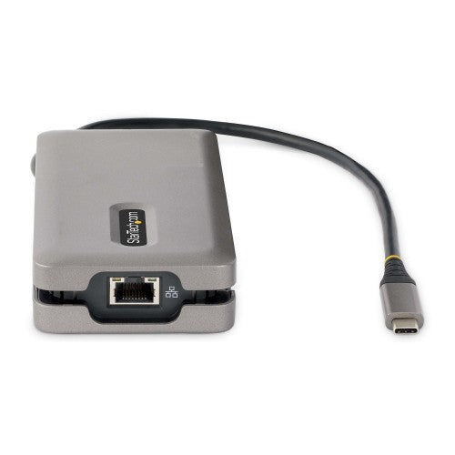 StarTech.com USB-C Multiport Adapter - HDMI/VGA - 4K 60Hz - 3-Port USB Hub - 100W Power Delivery Pass-Through - GbE - Travel Mini Docking Station w/ Charging - 1ft/30cm Wrap-Around Cable