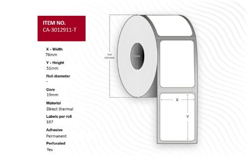 Capture CA-3012911-T printer label White