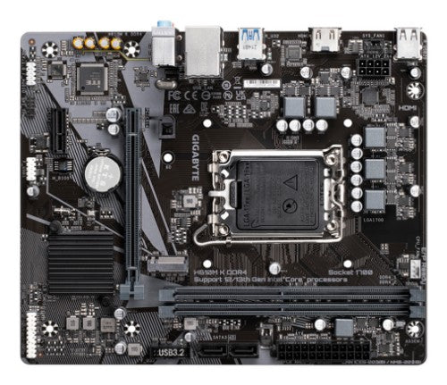GIGABYTE H610M K DDR4 Motherboard - Supports Intel Core 14th Gen CPUs, 3+1+1 Phases Hybrid Power Design, up to 3200MHz DDR4, 1xPCIe 3.0 M.2, GbE LAN, USB 3.2 Gen 1