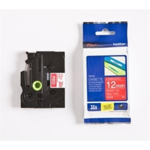 Brother TZE-435 DirectLabel white on red Laminat 12mm x 8m for Brother P-Touch TZ 3.5-18mm/6-12mm/6-18mm/6-24mm/6-36mm