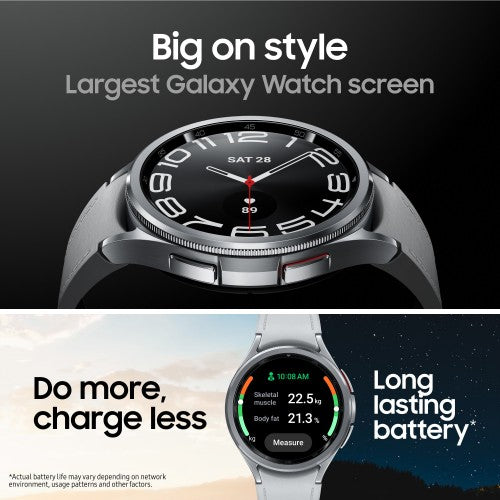Samsung Galaxy Watch6 Classic SM-R955FZKAEUA smartwatch / sport watch 3.3 cm (1.3") OLED 43 mm Digital 432 x 432 pixels Touchscreen 4G Black Wi-Fi GPS (satellite)