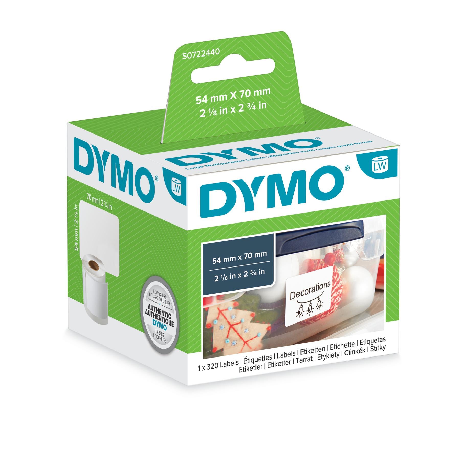 Dymo 99015/S0722440 DirectLabel-etikettes Disk 70mm x 54mm for Dymo 400 Duo/60mm