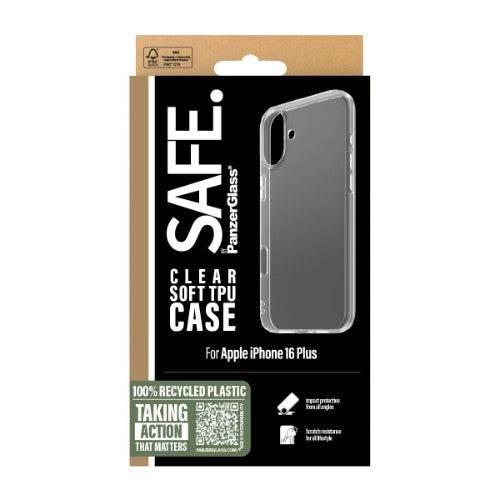PanzerGlass SAFE. by ® TPU Case Transparent iPhone 16 Plus