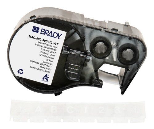 Brady M4C-500-595-CL-WT printer label Translucent, White Self-adhesive printer label