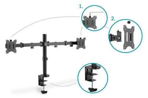 Digitus Dual monitor mount, 2x 32", 2x 8 kg