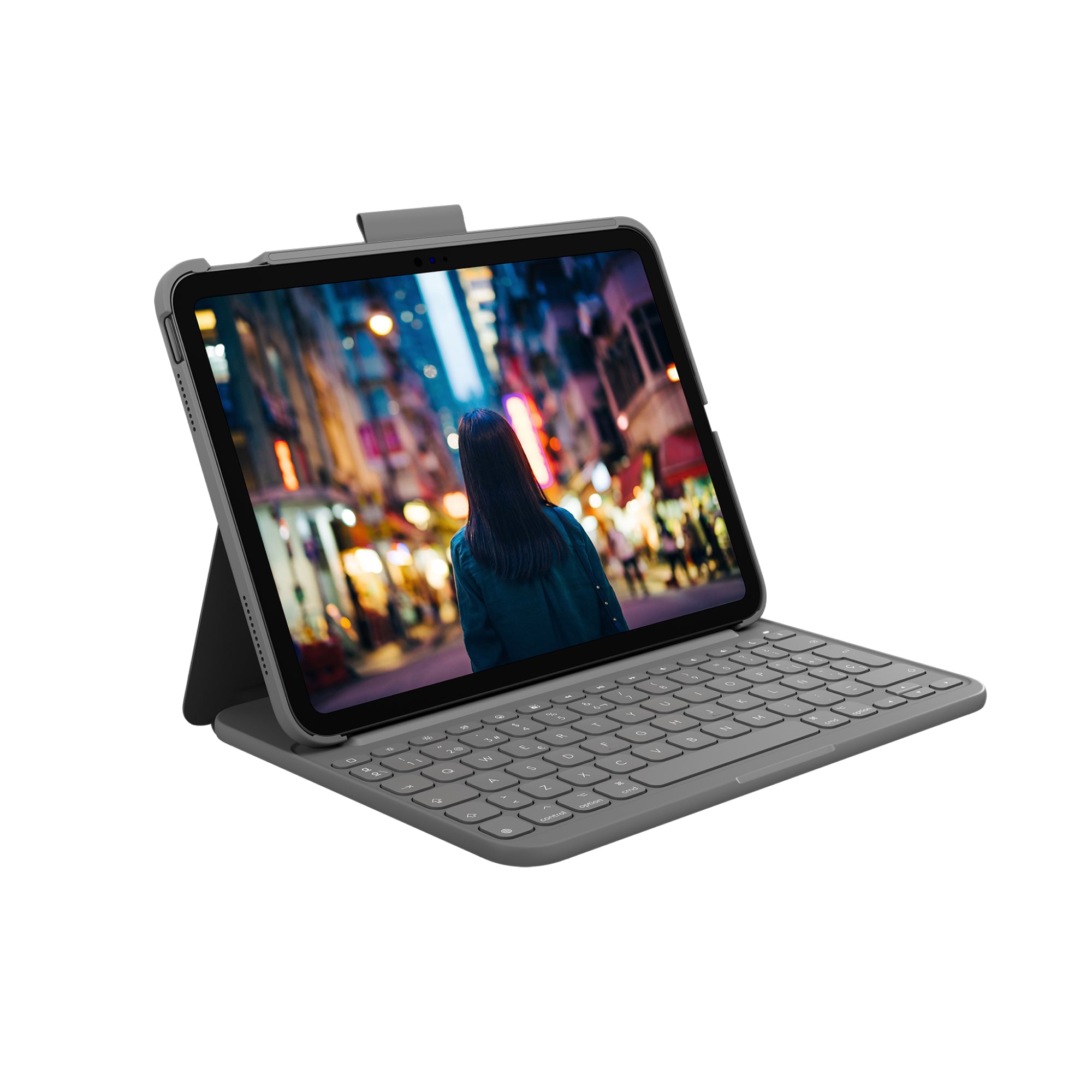 Logitech Slim Folio Grey Bluetooth QWERTY Spanish