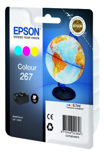 Epson C13T26704020/267 Ink cartridge color Blister Radio Frequency, 200 pages 6,7ml for Epson WF-100 W