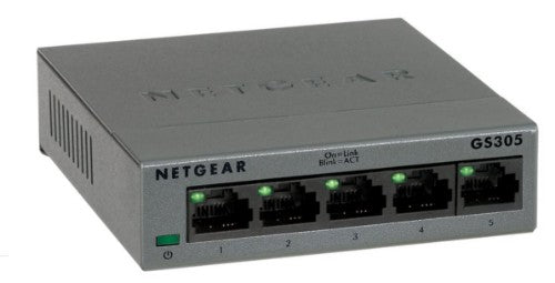 NETGEAR GS305 Unmanaged L2 Gigabit Ethernet (10/100/1000) Black