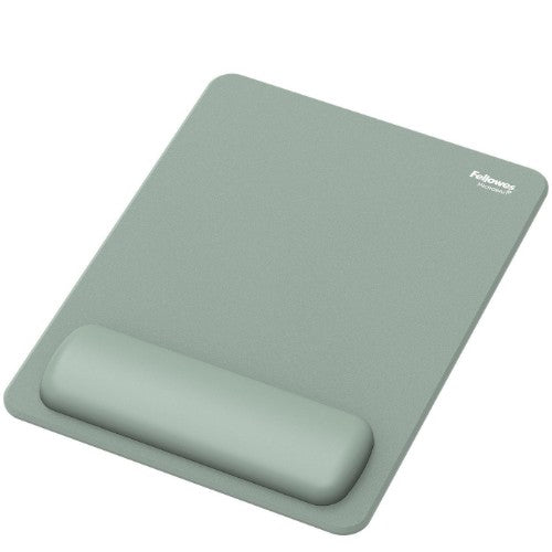 Fellowes Breyta XL Mouse Mat Wrist Rest XL Mouse Pad Wrist Support with Antibacterial Protection Ergonomic Mouse Mat Sage