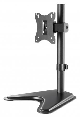 Manhattan Desk Mount for TV & Monitors, Stand Assembly, Tilt/Swivel/Rotation, For screens 10" to 27", VESA compatability: 75x75 and 100x100mm - check the dimensions of the four mounting holes on back of screen to ensure it fits, Max 7kg, Black, Bracket