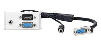 Vivolink WI221270 socket-outlet HDMI + VGA + 3.5mm White