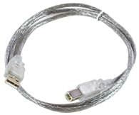 Microconnect USBAB5T USB cable USB 2.0 5 m USB A USB B Transparent