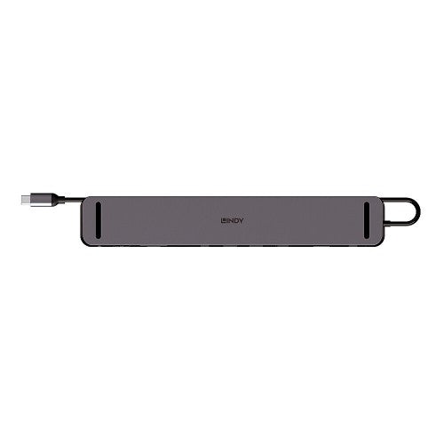 Lindy DST-Mini XT 810, USB-C Laptop Mini Docking Station with Single Display (8K) or Dual Display (4K60) and 100W Pass-Through Charging
