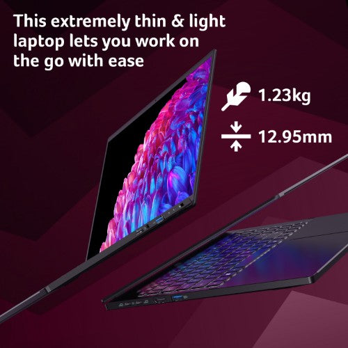 Acer Swift Edge SFE16-44 Laptop - AMD Ryzen 7 8840U, 16GB, 1TB SED SSD, Integrated Graphics, 16" 3.2K OLED 120Hz, Windows 11, Black