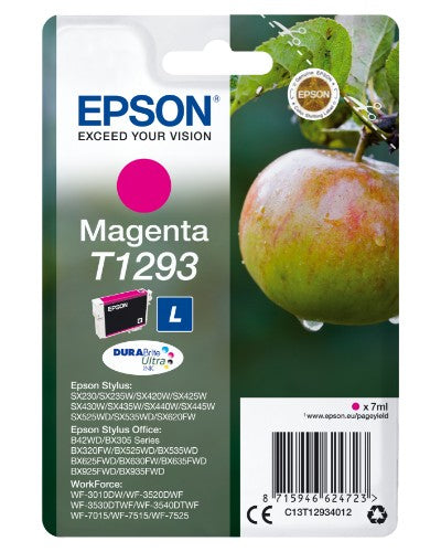 Epson C13T12934012/T1293 Ink cartridge magenta, 330 pages ISO/IEC 19752 7ml for Epson Stylus BX 320/SX 235 W/SX 420/SX 525/WF 3500