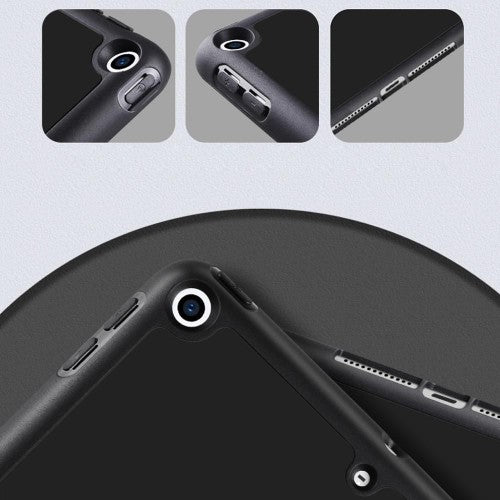 eSTUFF DENVER Folio Case for iPad 9.7 2018/2017- Black PU leather/Clear