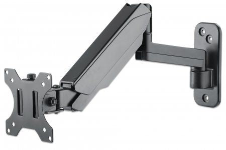 Manhattan Wall Mount for TV & Monitors (Spring Arm 3 pivots), For screens 17" to 32", VESA compatability: 75x75mm and 100x100mm - check the dimensions of the four mounting holes on back of screen to ensure it fits, Max 8kg, Black, Bracket, Lifetime Warran