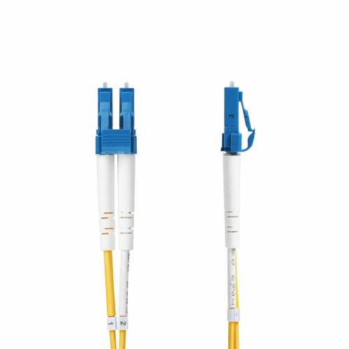 StarTech.com 15m (49.2ft) LC to LC (UPC) OS2 Single Mode Duplex Fiber Optic Cable, 9/125µm, 100G, Bend Insensitive, Low Insertion Loss - LSZH Fiber Jumper Cord