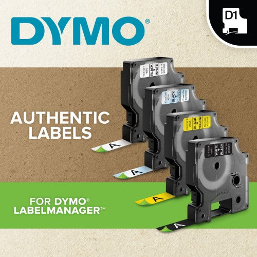 Dymo 1978366 DirectLabel-etikettes white on red Vinyl 12mm x 5,5mm for Dymo D1 6-12mm/19mm/24mm/9-12mm/9-19mm