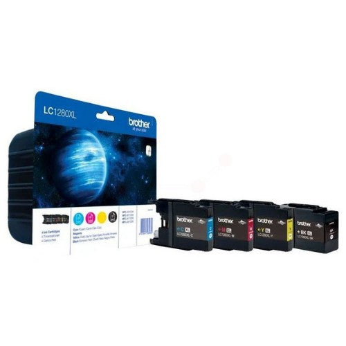 Brother LC-1280XLVALBPDR Ink cartridge multi pack Bk,C,M,Y high-capacity 1x2400pg + 3x1200pg Pack=4 for Brother MFC-J 6510