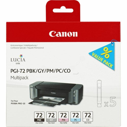 Canon 6403B007/PGI-72 Ink cartridge multi pack PBK,GY,PM,PC,CO 5x14ml Pack=5 for Canon Pixma Pro 10