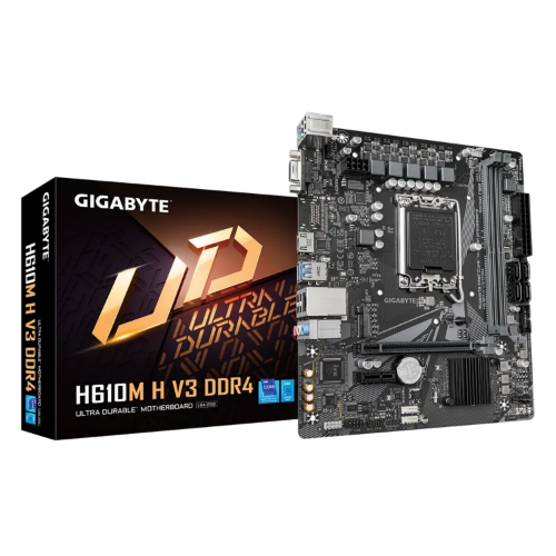 GIGABYTE H610M H V3 DDR4 Motherboard - Supports Intel Core 14th CPUs, 4+1+1 Hybrid Phases Digital VRM, up to 3200MHz DDR4, 1xPCIe 3.0 M.2, GbE LAN, USB 3.2 Gen 1