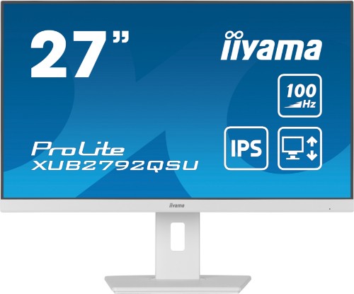 iiyama ProLite 27” QHD IPS technology panel with USB hub and 100Hz refresh rate and 150mm height adjustable stand