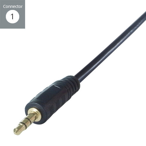 connektgear 0.15m 3.5mm Stereo Jack Audio Splitter Cable - Male to 2 x Female - Gold Connectors