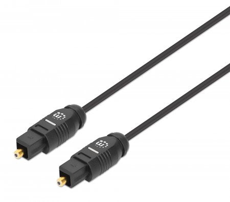 Manhattan Toslink Digital Optical AudioCable, 1m, Male/Male, Toslink S/PDIF, Gold plated contacts, Lifetime Warranty