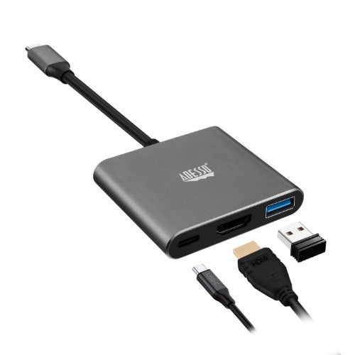 Adesso AUH-4010 notebook dock/port replicator USB 3.2 Gen 1 (3.1 Gen 1) Type-C Grey