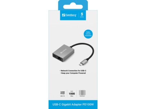 Sandberg USB-C Gigabit Adapter PD100W