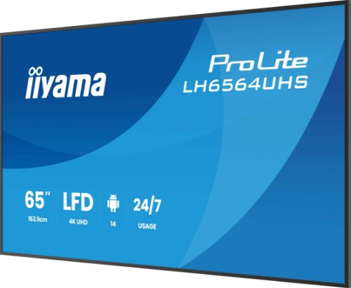 iiyama 65" 4K UHD Most powerful professional digital signage display with advanced control and connectivity options