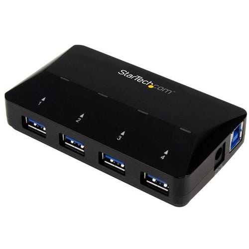 StarTech.com 4-Port USB 3.0 Hub plus Dedicated Charging Port - 1 x 2.4A Port~4-Port USB 3.0 Hub (5Gbps) plus Dedicated Charging Port - 1 x 2.4A Port