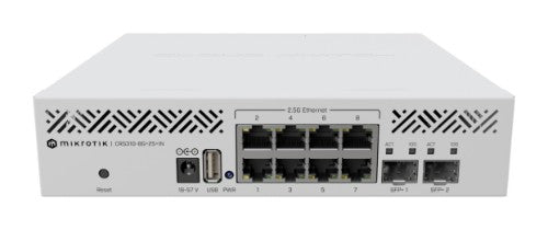 Mikrotik CRS310-8G+2S+IN: L3 Smart Switch Managed 2.5G Ethernet (100/1000/2500) Power over Ethernet (PoE) 1U White