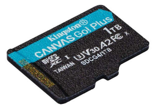 Kingston Technology 1TB microSDXC Canvas Go Plus Gen4 200MB/s A2 U3 V30 Card + Adapter