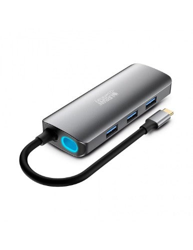 Urban Factory HUBEE 7 IN 1 : HUB USB-C WITH 3 USB-A / 2 HDMI 4K / 1 RJ45 ET 1 USB-C 100W PD