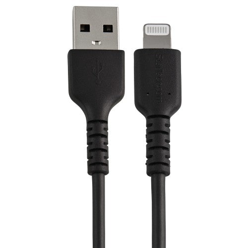 StarTech.com 6 inch (15cm) Durable Black USB-A to Lightning Cable - Heavy Duty Rugged Aramid Fiber USB Type A to Lightning Charger/Sync Power Cord - Apple MFi Certified iPad/iPhone 12