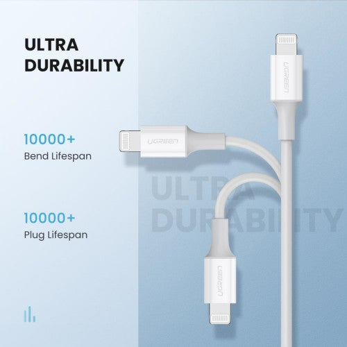 Ugreen 10493 lightning cable 1 m White