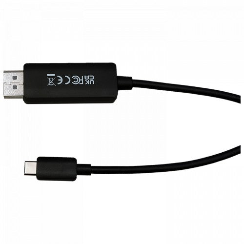 V7 V7USBCDP14-2M video cable adapter DisplayPort USB Type-C Black