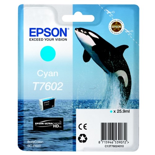 Epson C13T76024010/T7602 Ink cartridge cyan, 2.2K pages 25,9ml for Epson SC-P 600