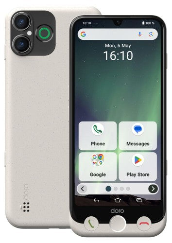 Doro Aurora A30 15.5 cm (6.1") Dual SIM Android 14 4G USB Type-C 6 GB 128 GB 5000 mAh Black, White