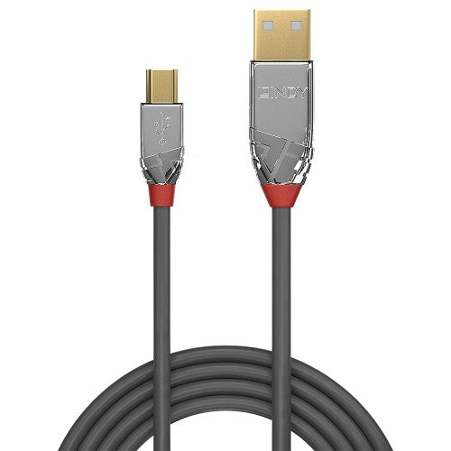 Lindy 1m USB 2.0 Type A to Mini-B Cable, Cromo Line