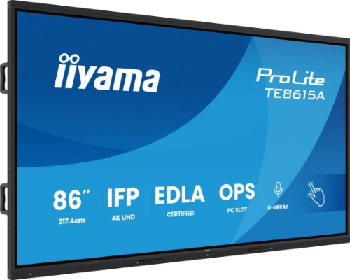 iiyama TE8615A-B1AG Signage Display Interactive flat panel 2.17 m (85.6") Wi-Fi 550 cd/m² 4K Ultra HD Black Touchscreen Built-in processor Android