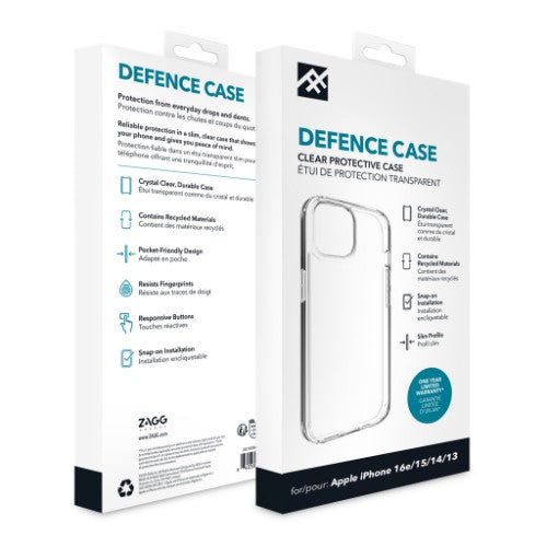 IFROGZ Defence Case iPhone 17e/16e/15/14/13 Clear