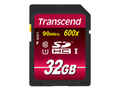 Transcend SD Card SDXC/SDHC Class 10 UHS-I 600x 32GB