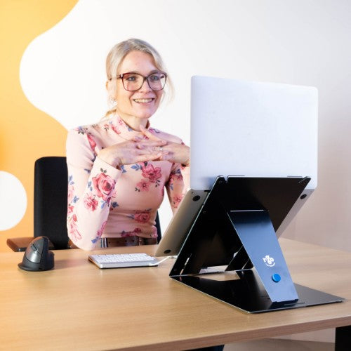 R-Go Tools Tablet and laptop stand R-Go Riser Duo, suitable for 10-22 inch screen, black